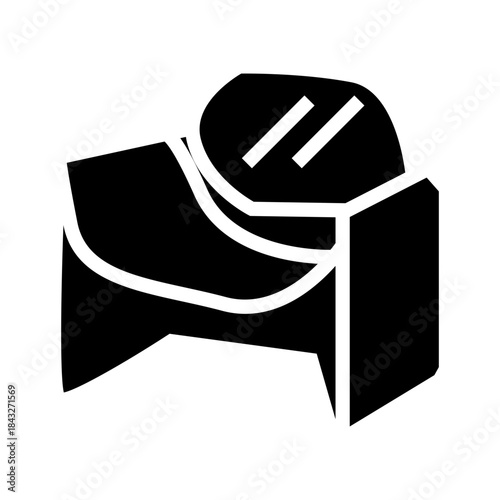 vector illustration of a black chair mirror
