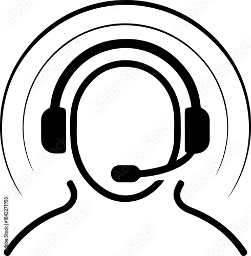 headphones icon on white background