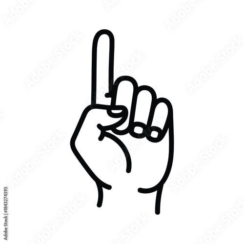 Hand showing one finger gesture
