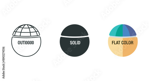 Different types of color fill options for graphic design