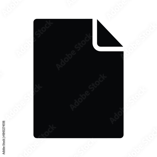 Black document icon with folded corner