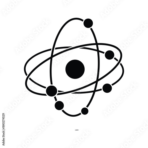 Simple atom illustration with electrons orbiting nucleus