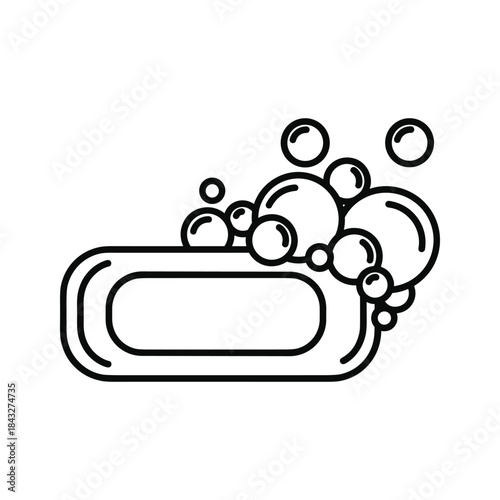 Soap bar with bubbles illustration