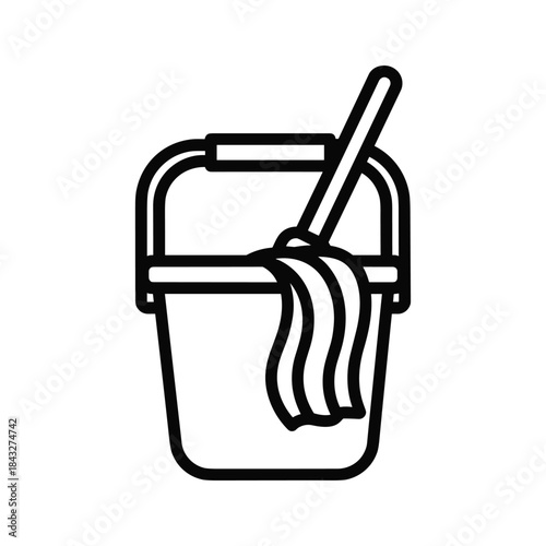 Cleaning bucket with mop