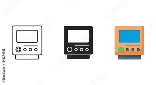 Multimeter icon set in different style