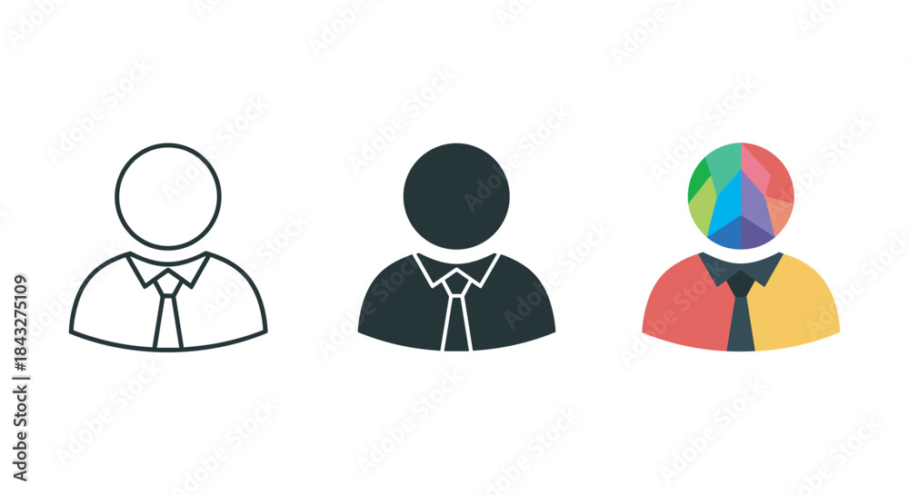 Fototapeta premium Three simple icons representing different people