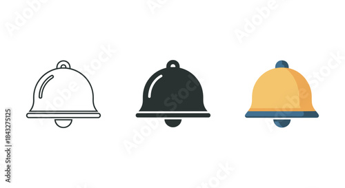 Service bell icon set in different style