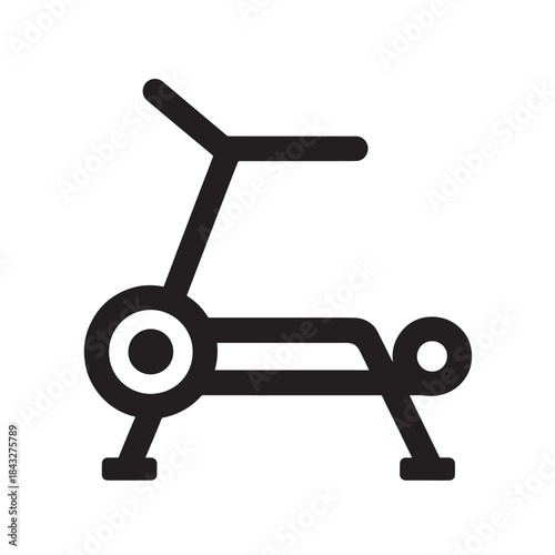 Fitness and exercise treadmill machine for gym app ui, minimalist line vector icon