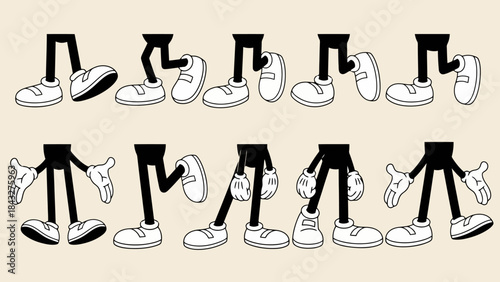 Cartoon Character Legs Vector Illustration Set