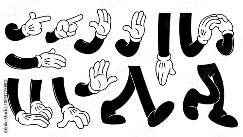 Cartoon Arms and Legs Vector Illustration Set