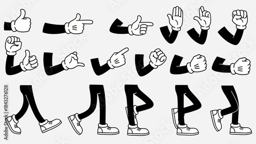 Cartoon Arms and Legs Vector Illustration Pack