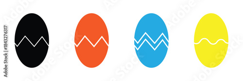 Easter eggs icon set. set of decorated ester eggs vector. spring easter black and white egg elements. Vector Illustration .EPS 10 .