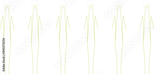 Minimalist Pale Green Human Body Outline Pattern Vector Graphic Resource