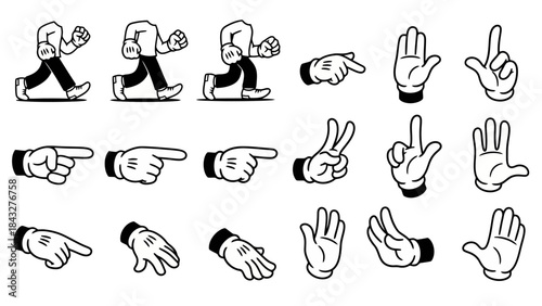 Cartoon Hands and Feet Vector Illustration Pack