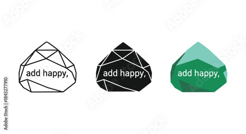 Add happy gemstone icons in various colors and styles