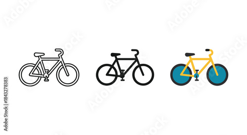 Different bicycle illustrations side by side