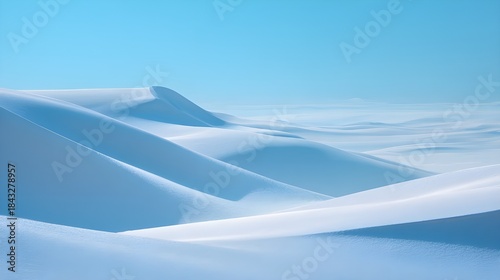 雪丘の曲線が続く冬の風景背景