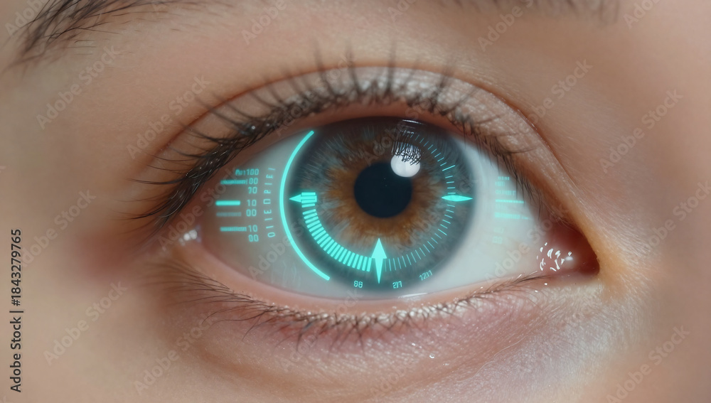 Fototapeta premium Smart Contact Lens Data Overlay
