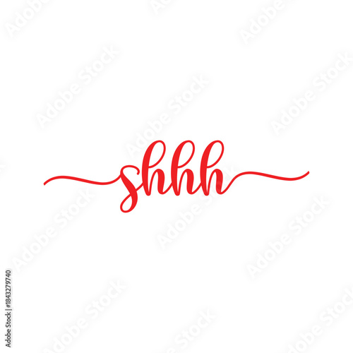 A simple and expressive “Shhh” concept symbolizing silence, calm, secrecy, and quiet moments. Ideal for designs related to peace, focus, privacy, sleep, libraries, or minimal typography art.
