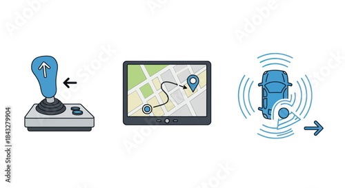 Illustrated Autonomous Vehicle Technology and Navigation System.
