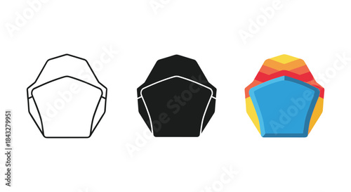 Geometric shape illustration in various styles