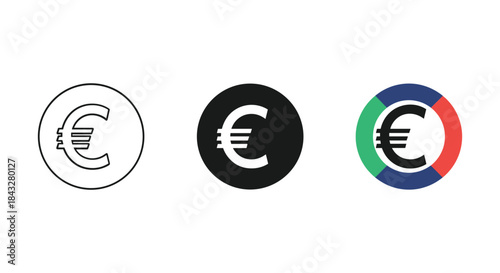 Euro currency symbol logo designs