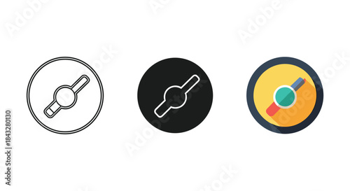 Magnifying glass icon set with different styles