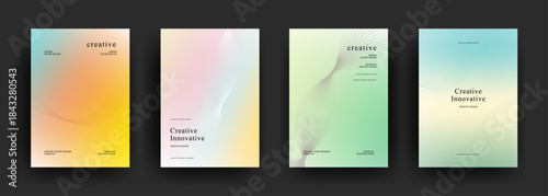 Abstract gradient poster template. Modern Covers Design. Mesh gradient background design. Trendy front page design for Banner, Poster, Flyer, Invitation and Annual Report