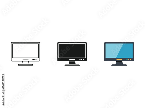 Computer monitor icons set