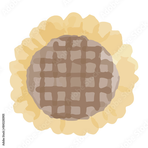 やさしいひまわり水彩シリーズ｜ひまわりの花（単体） / Gentle Sunflower Watercolor Series – Sunflower Flower