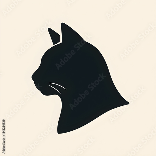 silhouette of a cat face