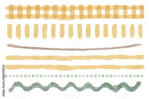 やさしいひまわり水彩シリーズ｜カラ―ラインセット / Gentle Sunflower Watercolor Series – Color Line Set