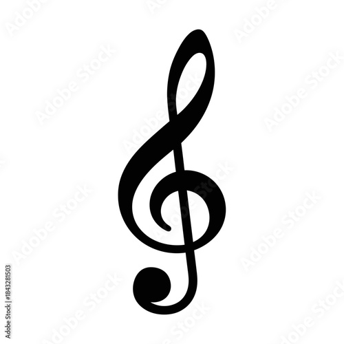 treble clef on white background