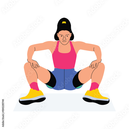 Forward Bend Vector Flat Illustration EPS 10 File