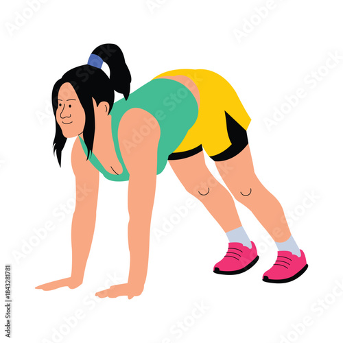 Downward Dog Vector Flat Illustration EPS 10 File