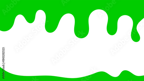 Abstract Minimalist Green Slime Drip Frame Border Design Template