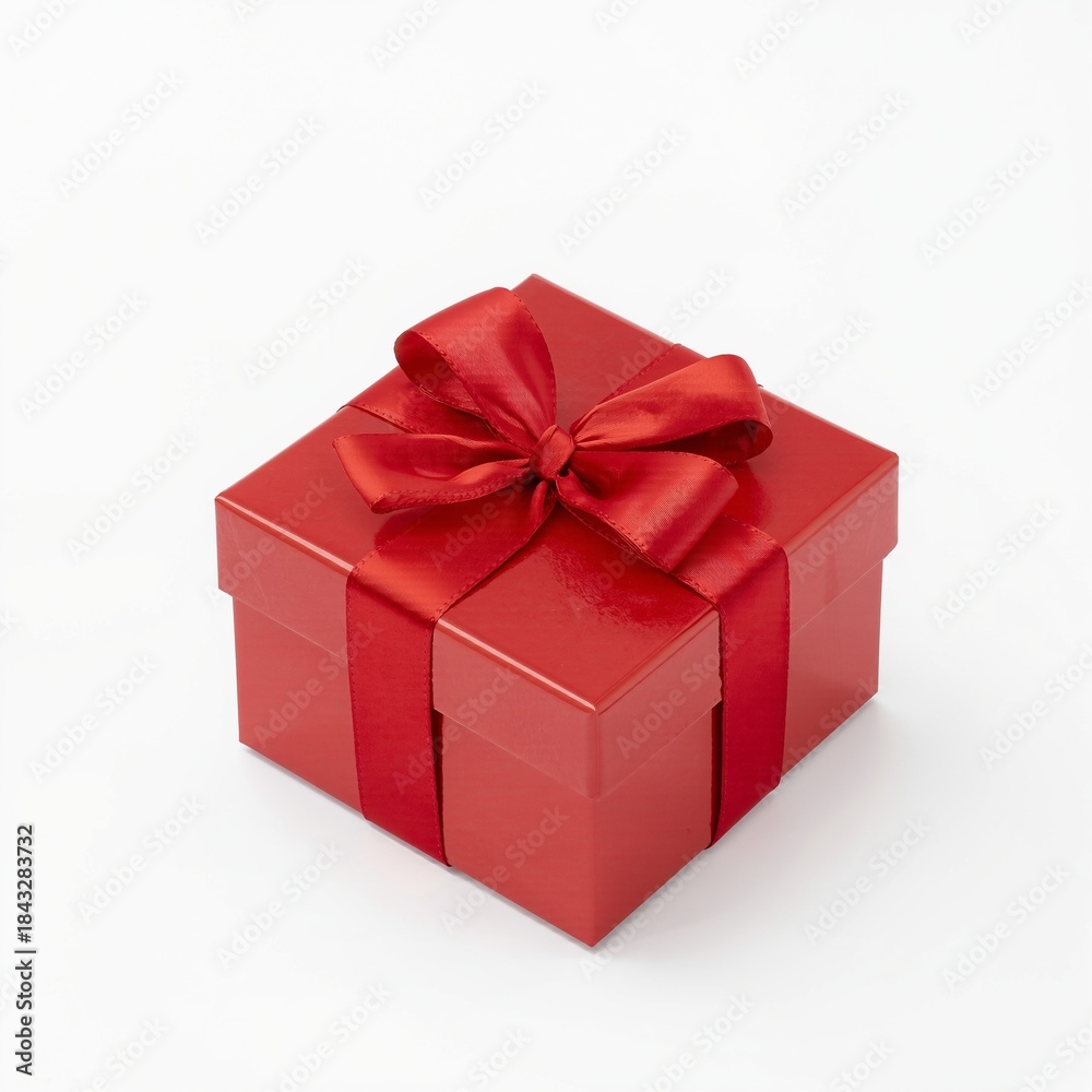 Fototapeta premium Red Gift Box with Ribbon Bow