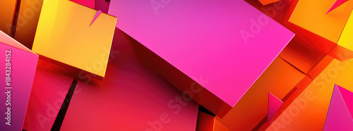 Vibrant Gradient Cubes Abstract Background Seamless Pattern With Soft Light And Deep Shadows Dynamic Arrangement Of Geometric Shapes In Pink Orange And Yellow Colors