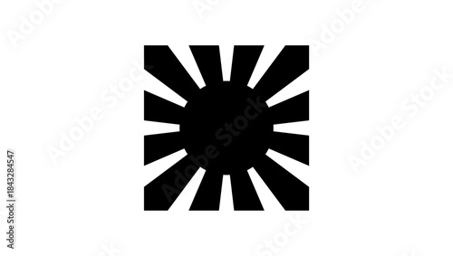 solar eclipse symbol, black isolated silhouette