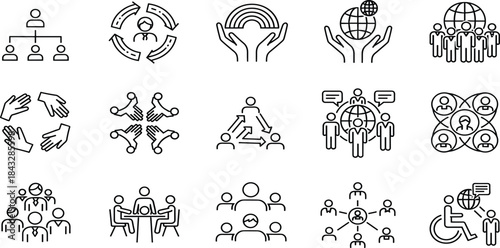 Big Data, Cloud Computing, Global Network, Financial Loss, Business Decline, Crisis Alert, Data Server, Digital Analysis, Growth Report, Decrease Chart Icons