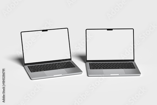 Professional Laptop Branding Mockup with Blank Screens for Digital Design Showcase