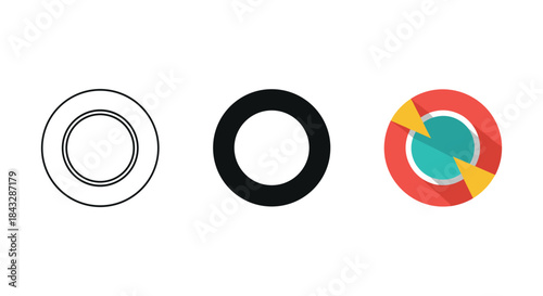 Various circle designs and shapes in different styles