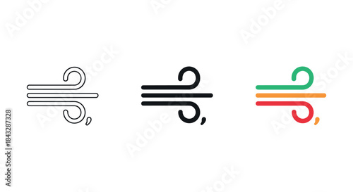 Wind symbol logo design variations