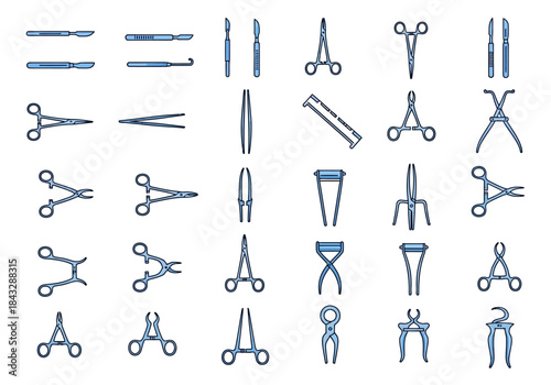 Surgical Instruments Set: Vector Illustration for Medical Professionals.