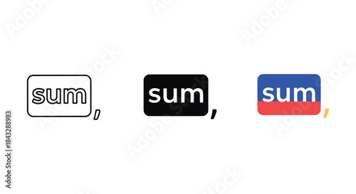 Sum logo design variations on white background