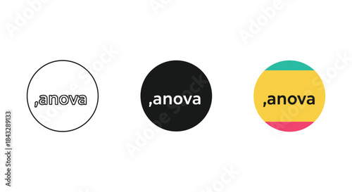 Anova logo variations in different colors and designs