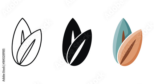 Coffee bean logo design variations