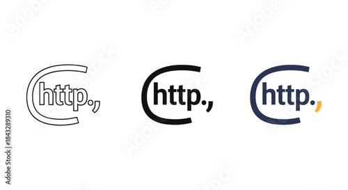 Http logo design variations on white background