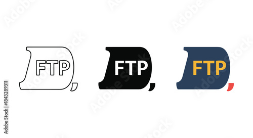 Ftp logo design template with different color variations