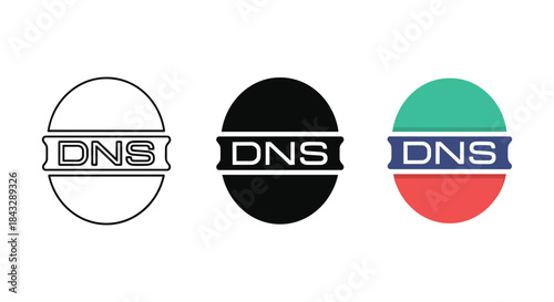 Dns logo design variations on white background